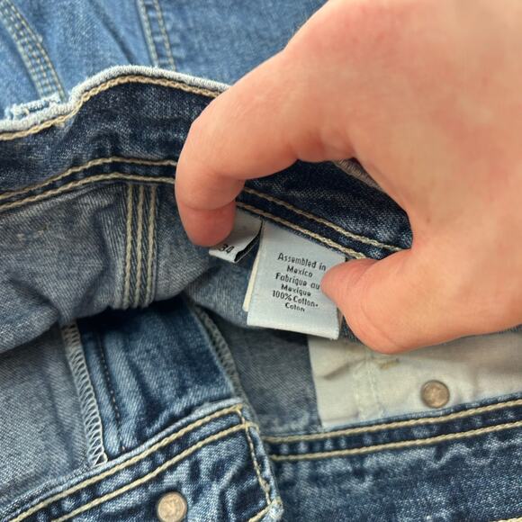 VTG 90s y2k Men's Calvin Klein Carpenter Double Stone Wash Blue Denim Jeans 34 - Picture 5 of 10